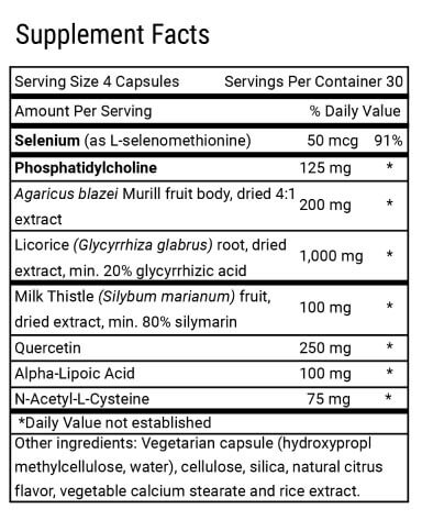 Advanced Liver Support Supplement Facts