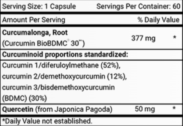 Curcumitol-Q Supplement Facts