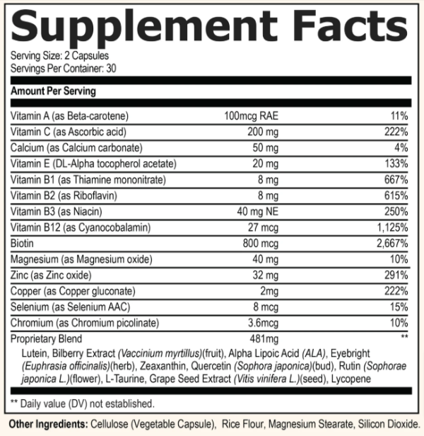 Xetina 20 supplement facts