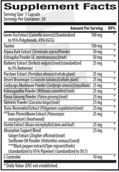 longevity activator supplement facts